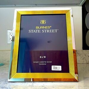 Burnes State Street Picture Frame Silver & Gold 8 X 10 Free Standing New in Box